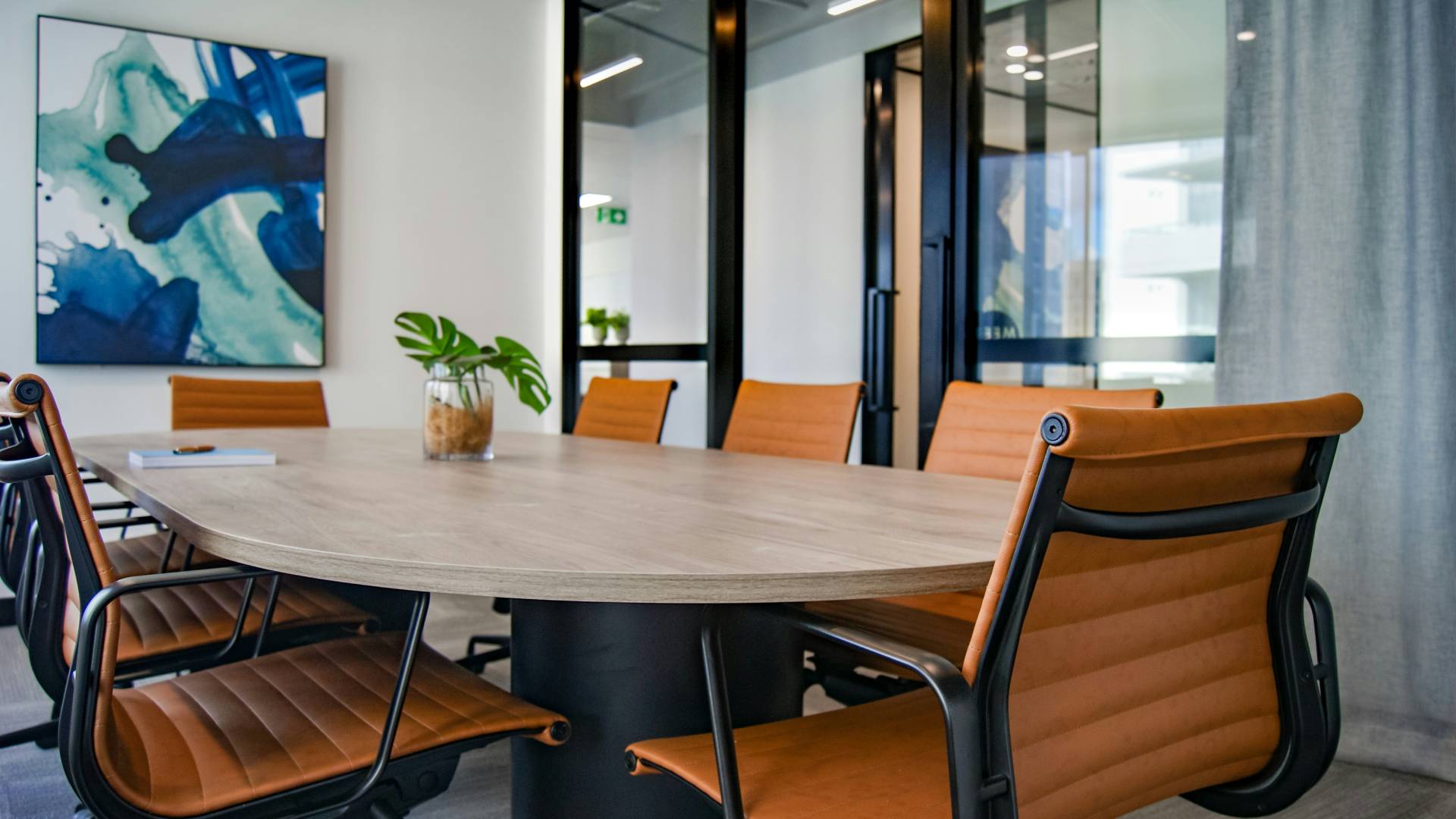 A conference room in a modern office