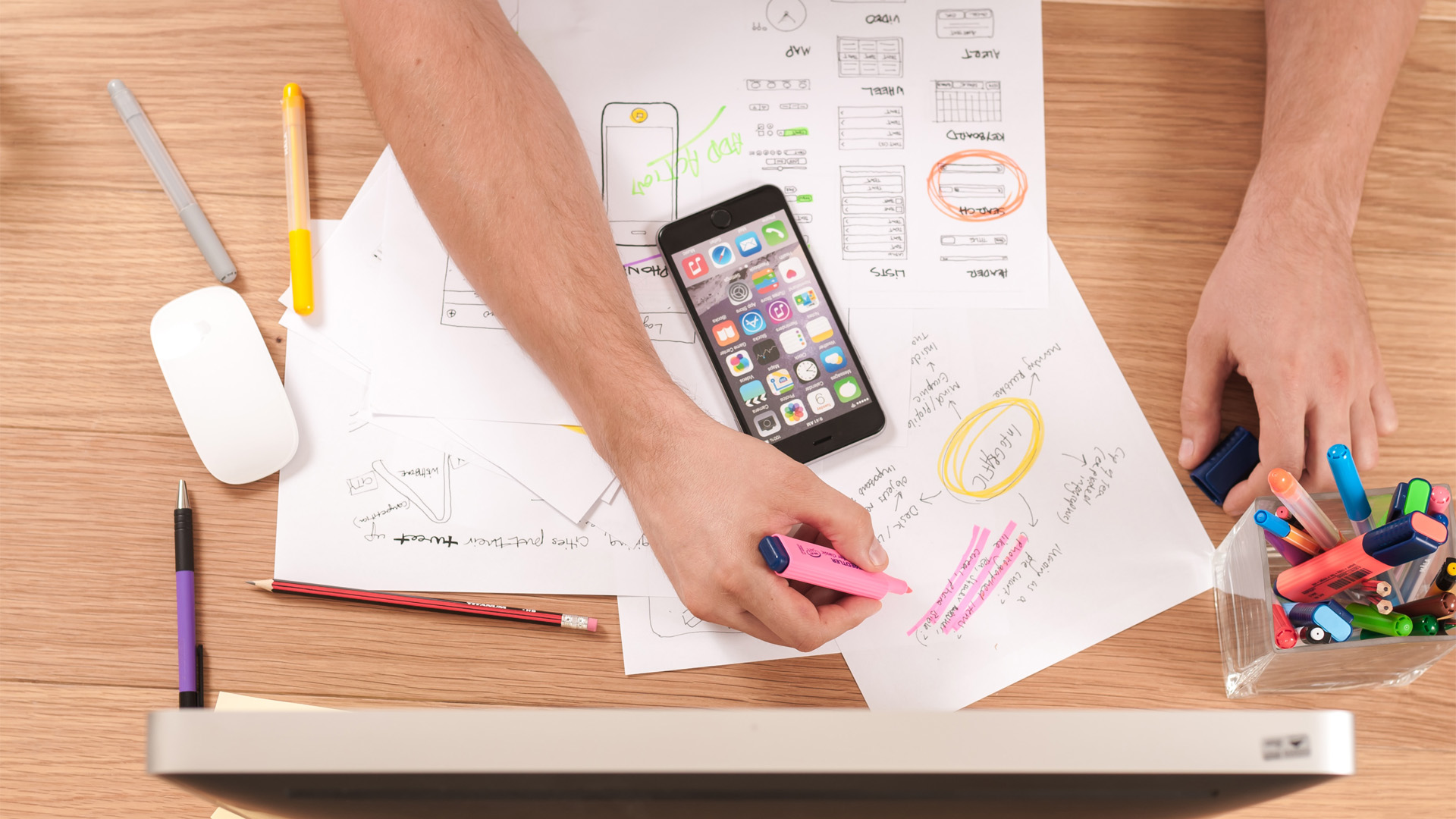 decorative image of notes on a desk