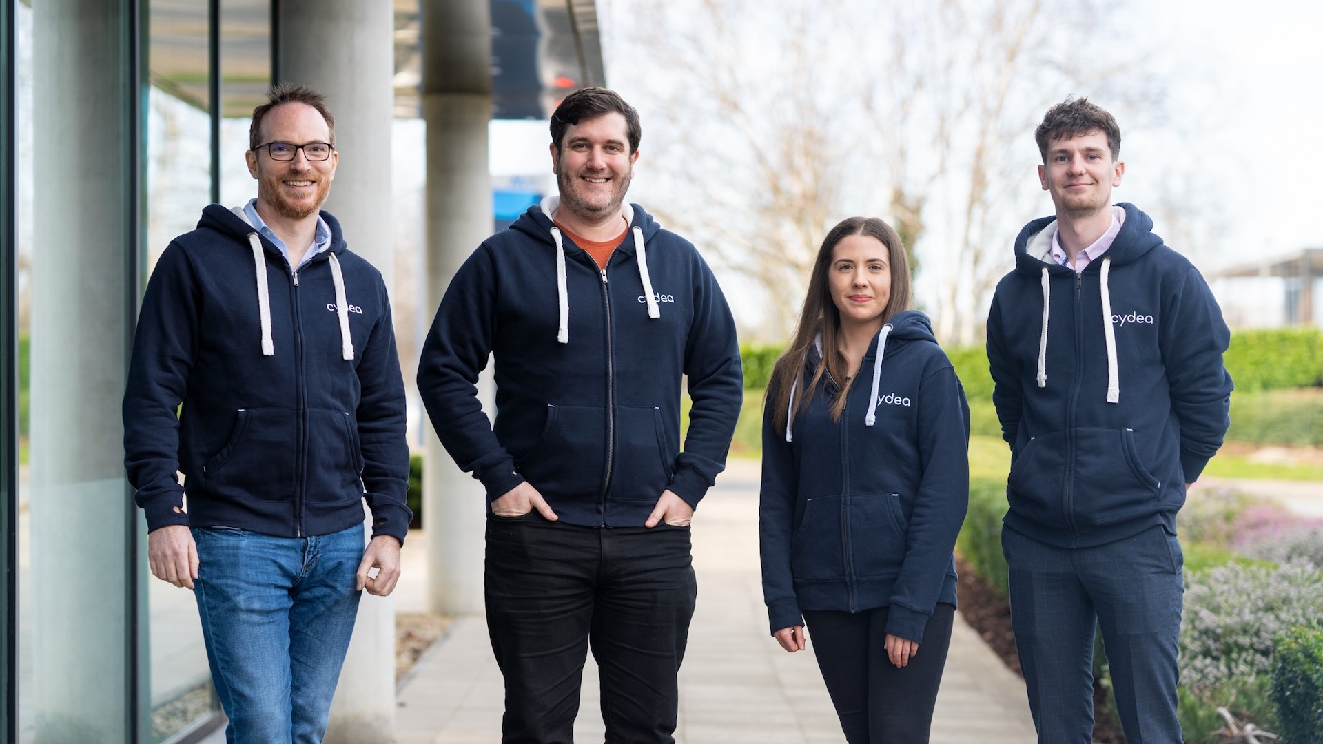 Niall, Robin, Lucia, and Jamie - the first four Cydea employees
